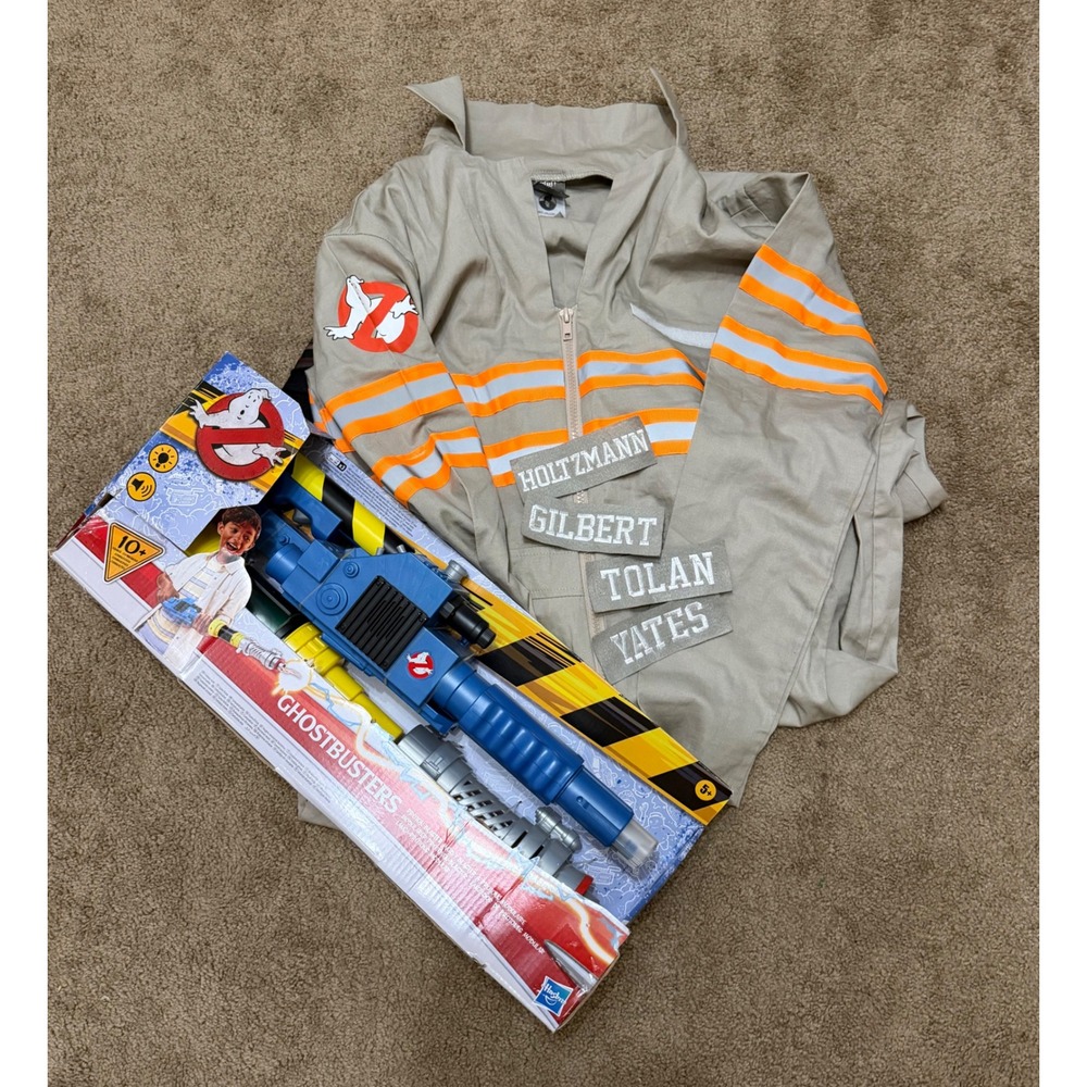 Spirit Halloween Ghostbusters Costume Adult Medium Tan Excellent Proton Blaster